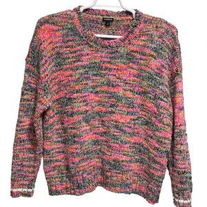 Torrid Space Dye Multicolor Knit Pullover Sweater Soft Crew Neck Womens Size 0